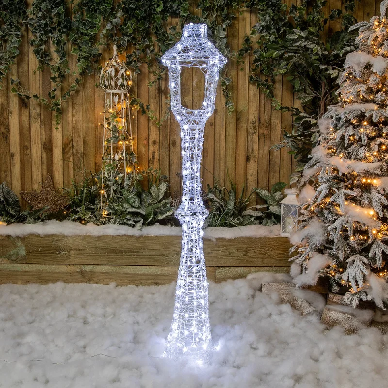 1.5M Soft Acrylic Light Up Christmas Lamp Post with 170 White/Warm White Twinkling LEDs