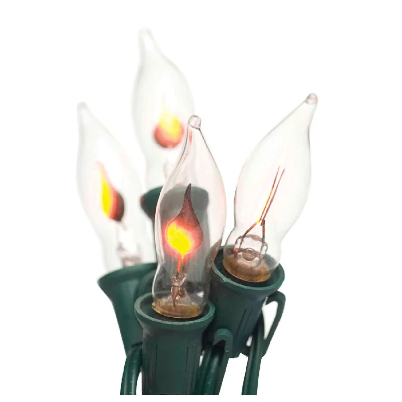 Set of 10 C7 Flicker Flame Indoor Christmas Lights