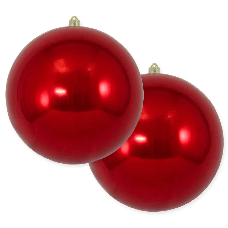 12" Sonic Red Ball Ornament Set Of 2