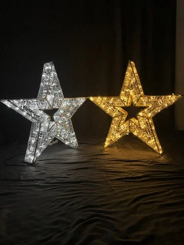 2 FT 3D Star Cool White With Cool White Flashing Effect Set Of 2