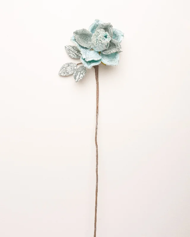 28" Ice Blue Rose Stem Set Of 6