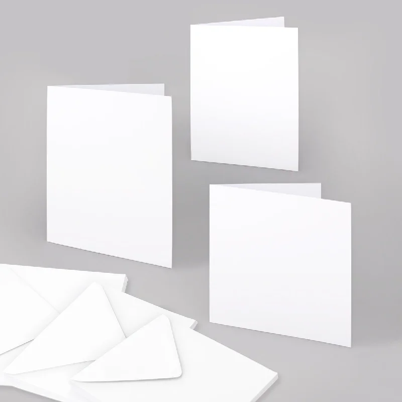 30 White Single Fold Cards & Envelopes in 3 Different Sizes