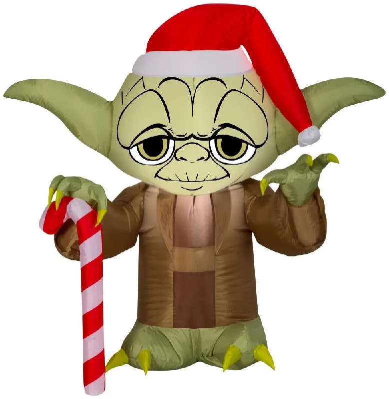 3' Airblown® Yoda with Santa Hat Star Wars Christmas Inflatable