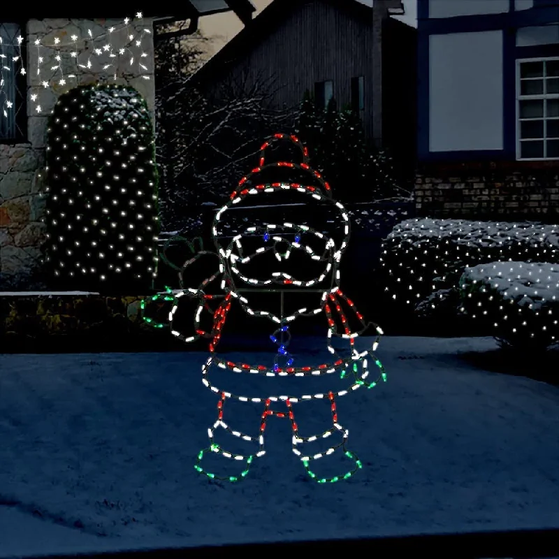 48" LED Animation Waving Santa Yard Decoration with Durable Steel Frame