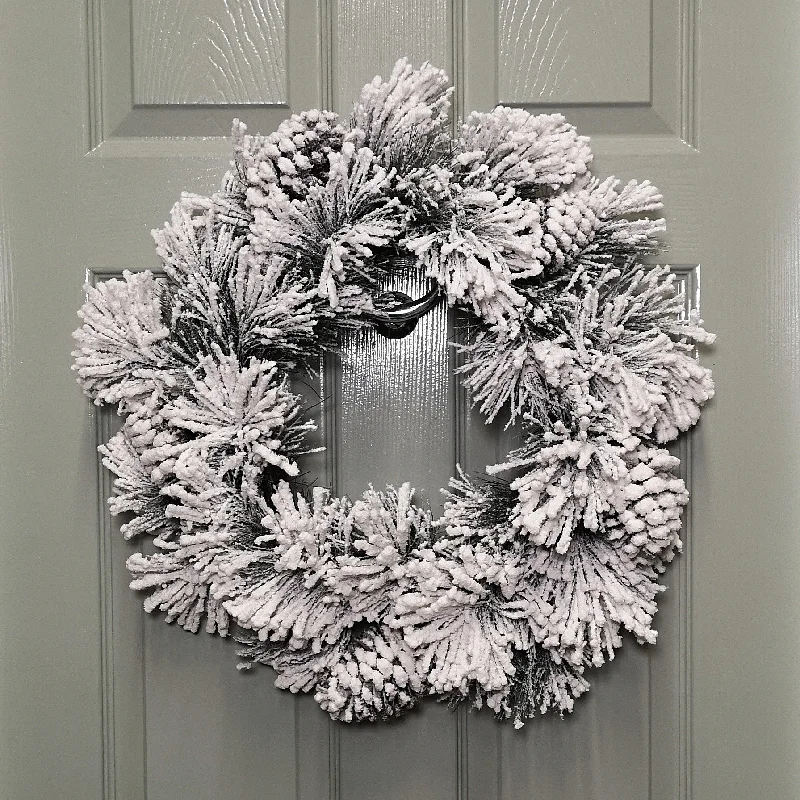 50cm Premier Christmas Snow Flocked Door Wreath