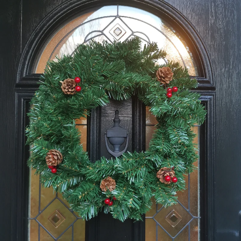 50cm The Tree Company Christmas Wreath With Festive Berry and Cones