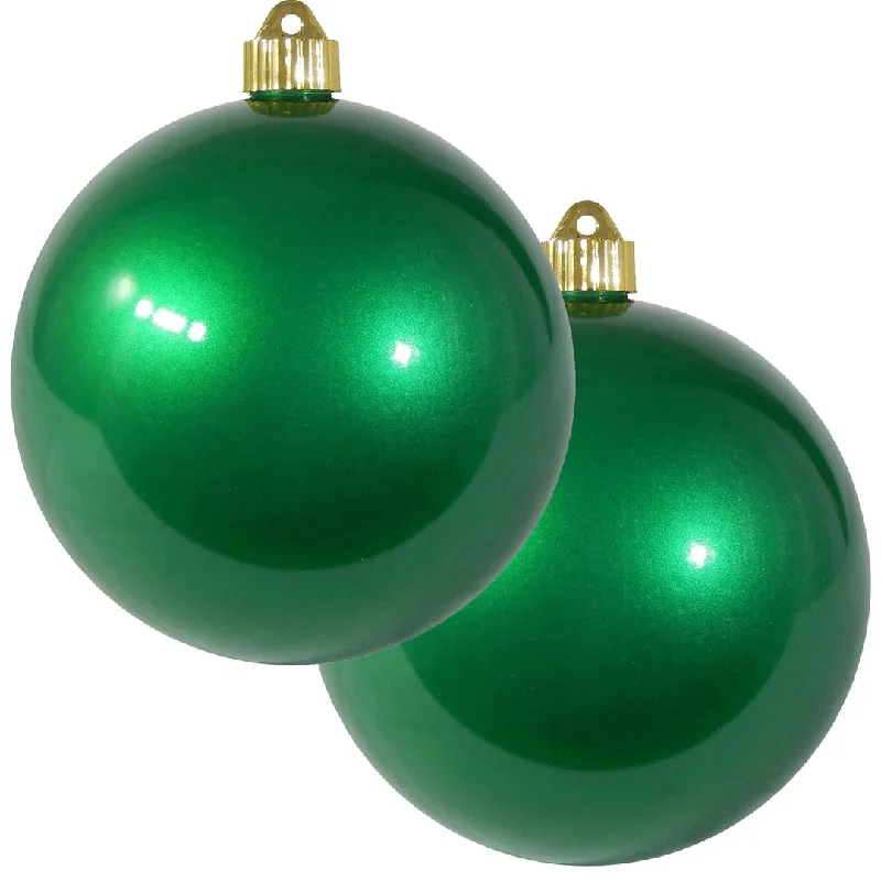 6" Shatterproof Candy Green Ball UVW Set Of 4