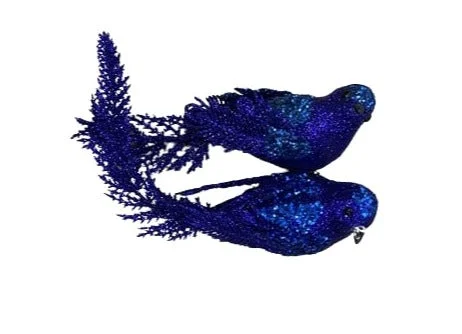 9" Royal Blue Birds Set Of 6