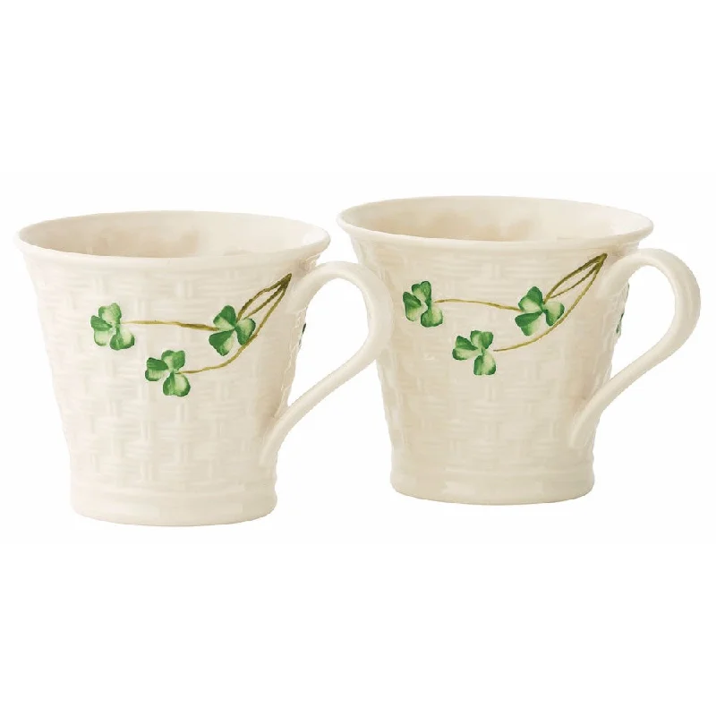 Belleek Classic Basketweave Mugs Set