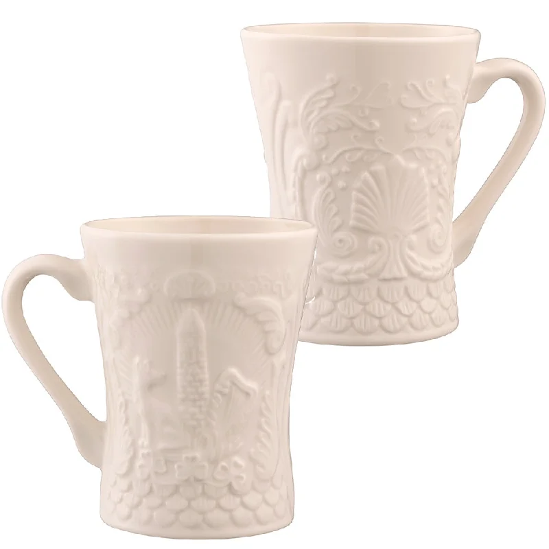 Belleek Classic Trademark Mug Set of 2