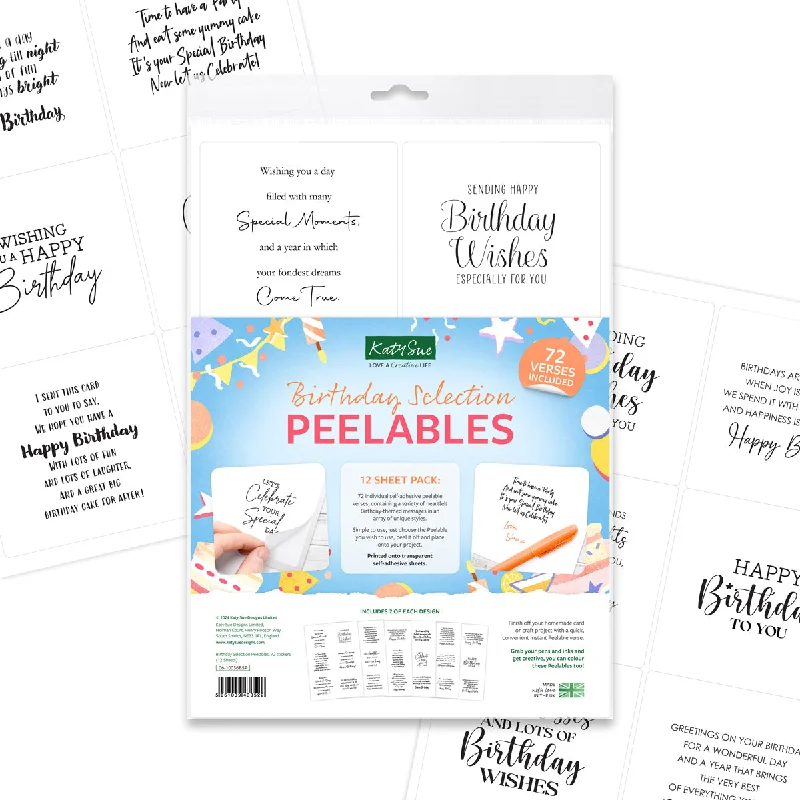 Birthday Selection Peelables, 72 Stickers