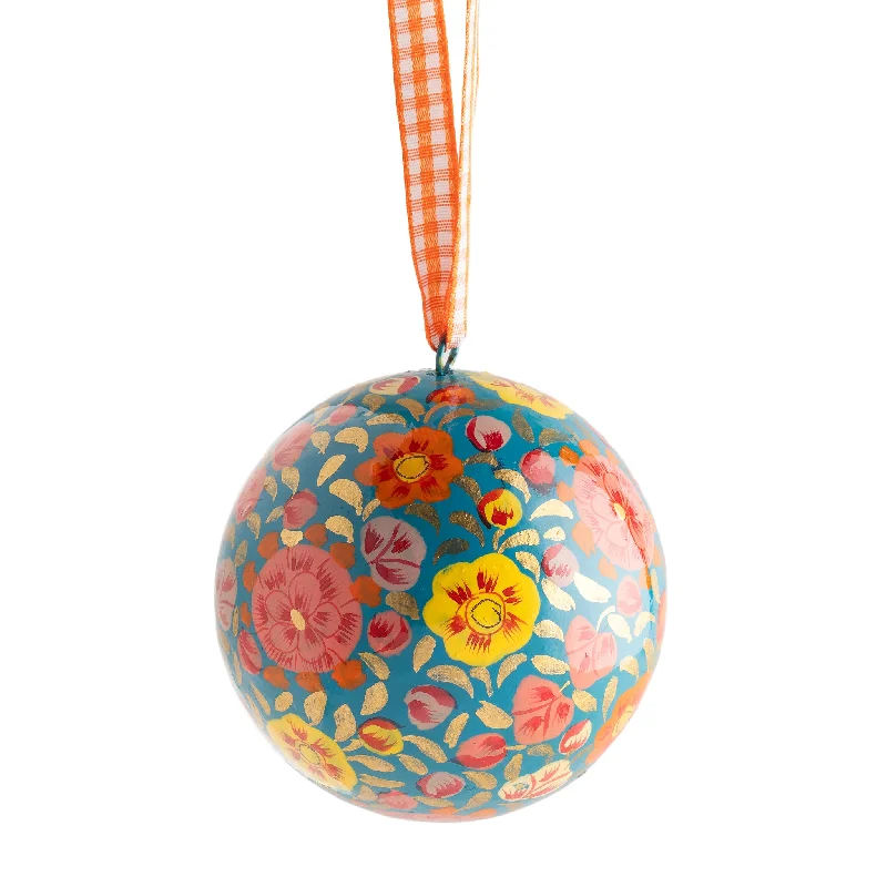 Blue Floral Bauble