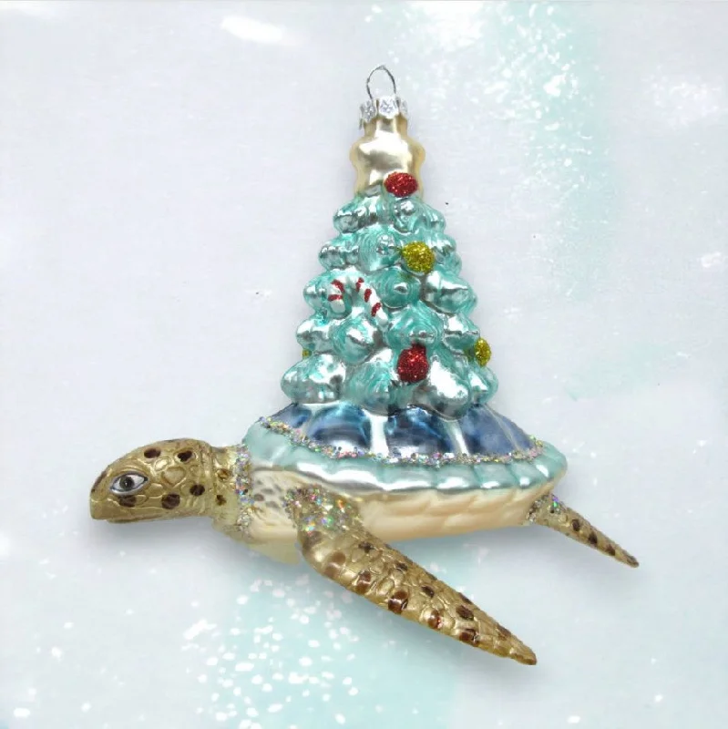 Blue Sea Turtle With Tree Ornament