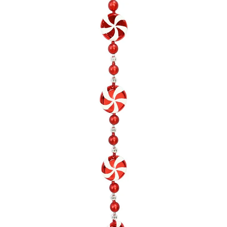 Candy Cane Lollipop Bauble Garland, 180cm