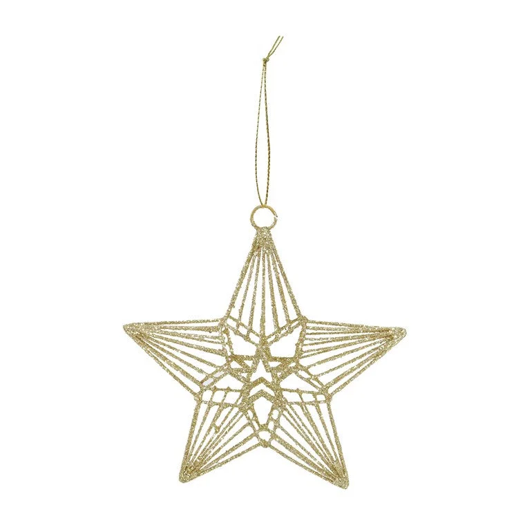 Hanging Glitter Star, 15cm, Asstd