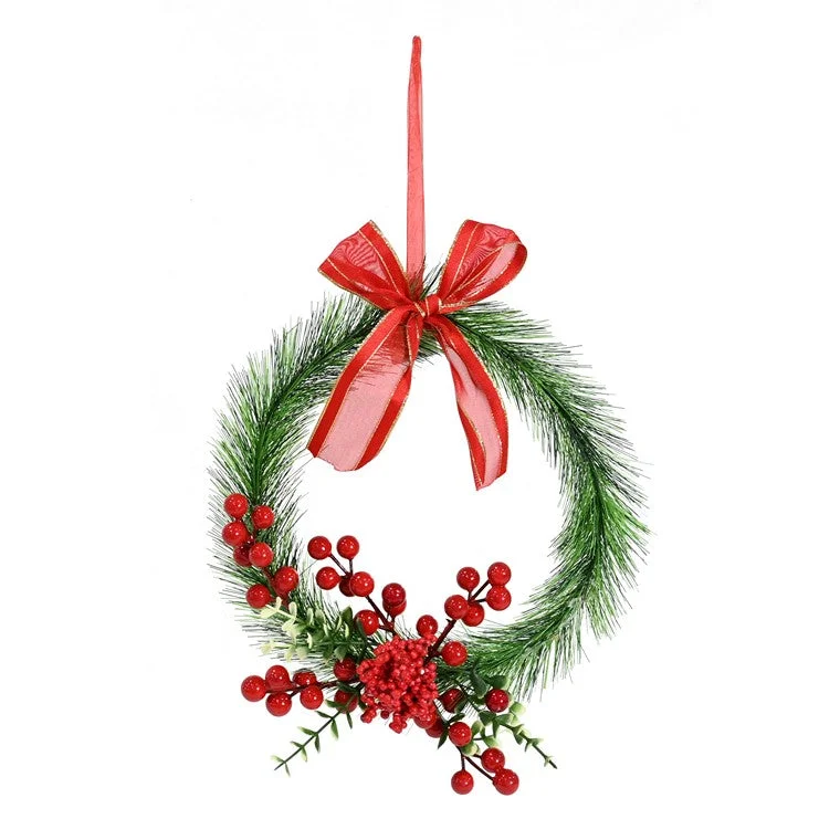 Hanging Pine Berry Wreath, 25cm