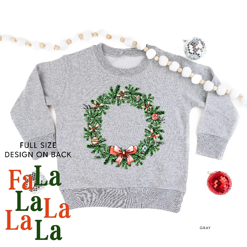 Christmas Wreath - Fa La La La La La (f&b) - Child Sweater