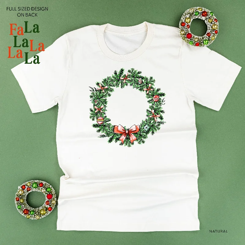 Christmas Wreath - Fa La La La La La (f&b) - Unisex Tee