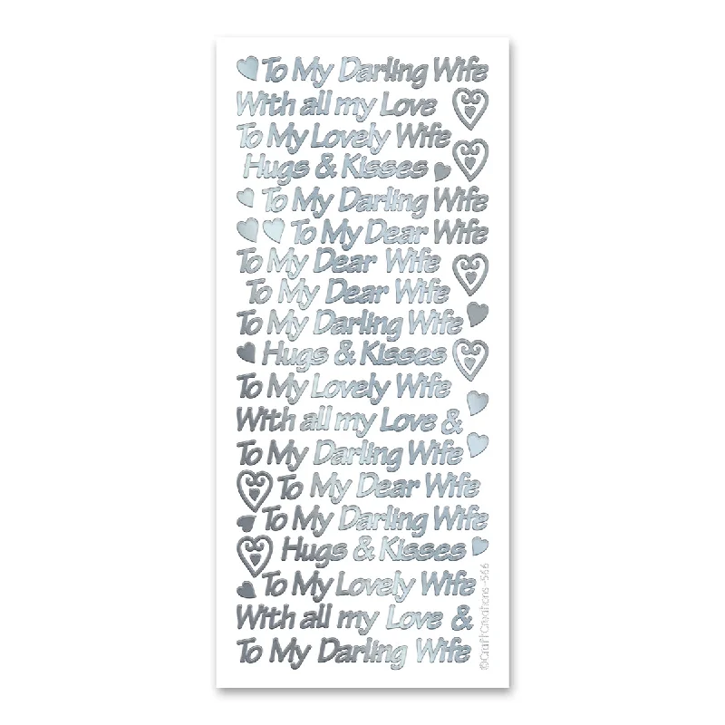 Darling Wife Silver Self Adhesive Stickers