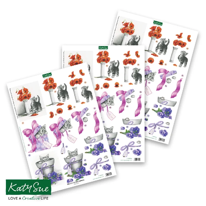 Die Cut Decoupage – Cute Cats (pack of 3)