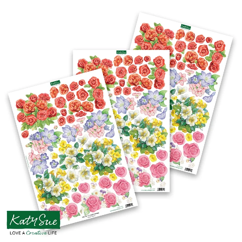 Die Cut Decoupage – Flower Patch (pack of 3)