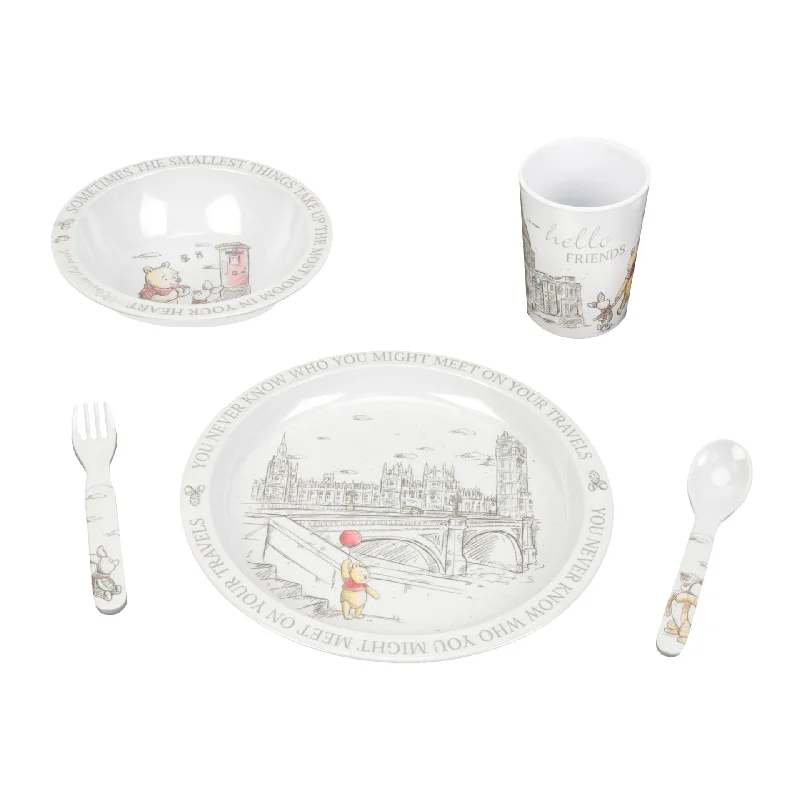 Disney Christopher Robin 5 Piece Children's Melamine Crockery Set