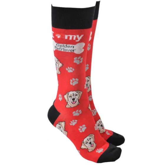 Dog Society Golden Retriever Socks Red