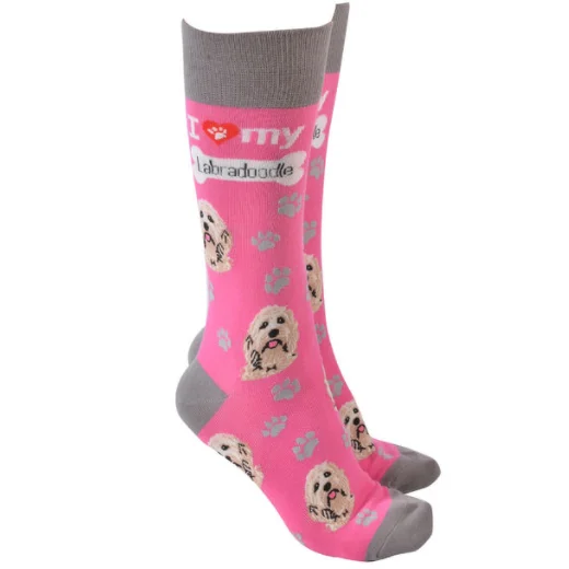 Dog Society Labradoodle Socks Pink