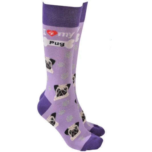 Dog Society Pug Socks Purple