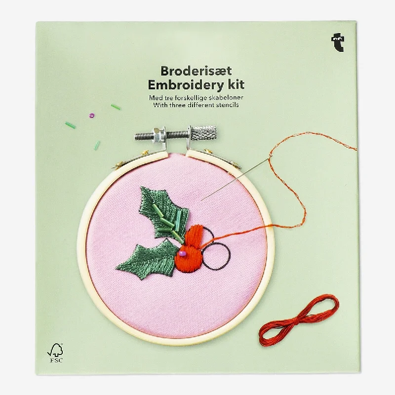 Embroidery kit with stencils