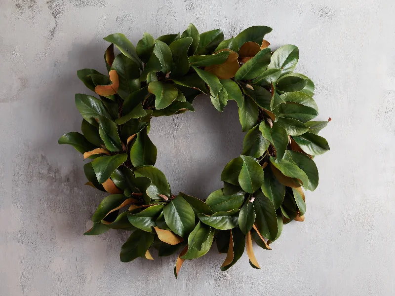 Faux Magnolia Leaf Wreath