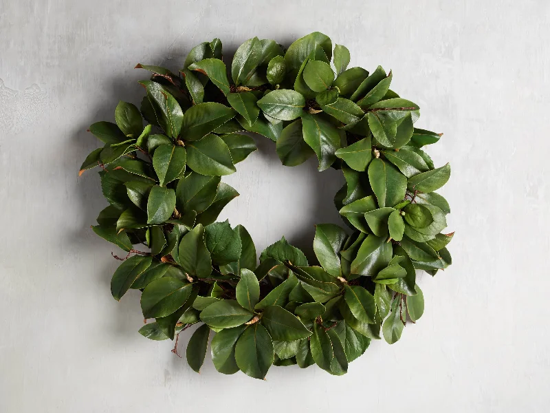 Faux Magnolia Twig Wreath