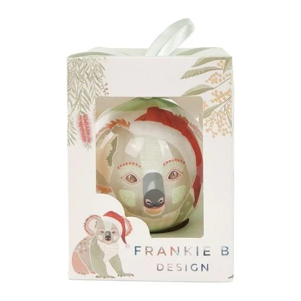 Frankie B Christmas Koala Bauble Gift Box Green 8cm