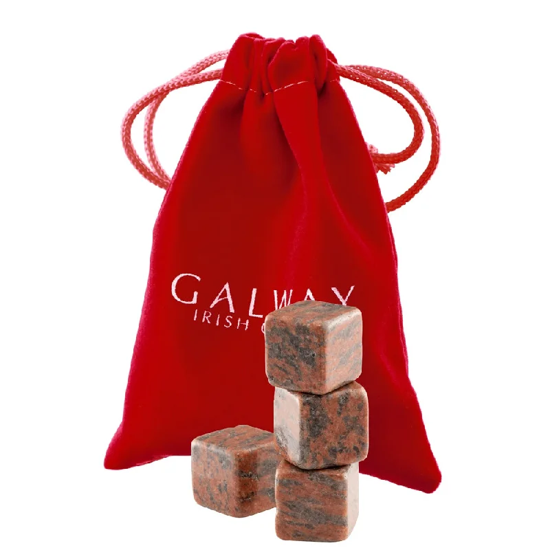 Galway Crystal Cooling Stones Set of 4  - Polished Red Granite