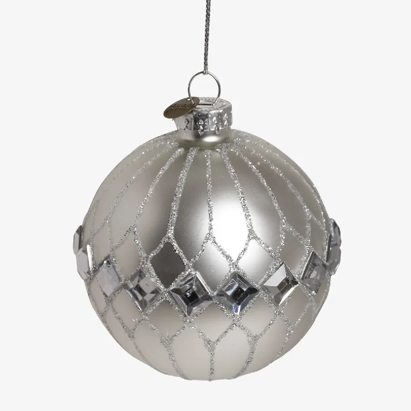 Geometric Glass Bauble Sets (Silver)