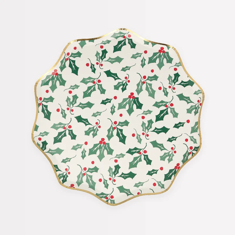 Holly Pattern Side Plates (x 8)