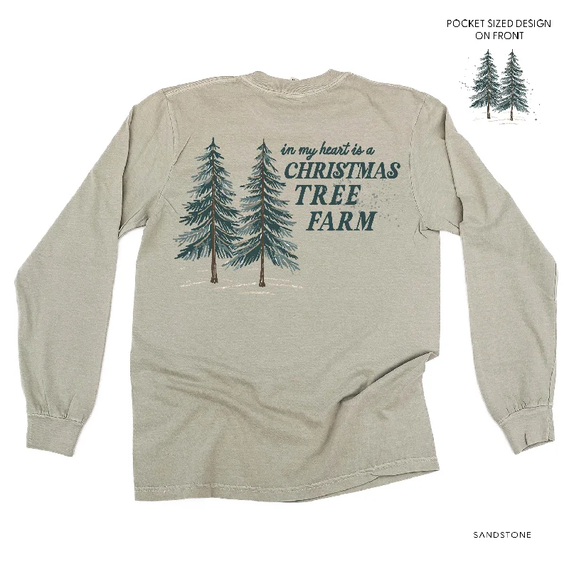 In My Heart Is A Christmas Tree Farm (pf&b) - LONG SLEEVE Comfort Colors Tee