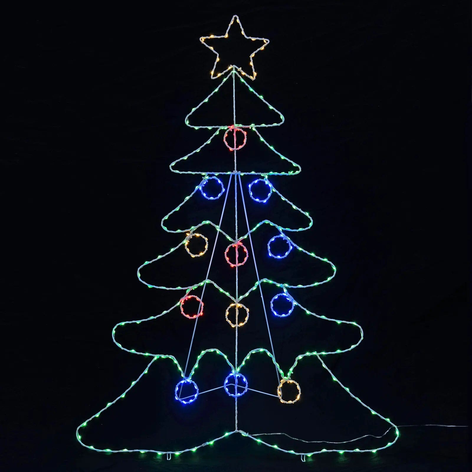 Large Christmas Tree Silhouette Light Multicolour LED Outdoor 120cm