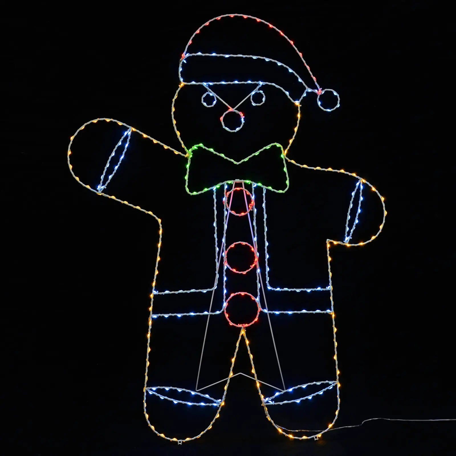 Large Gingerbread Man Christmas Silhouette Light Multicolour LED 120cm