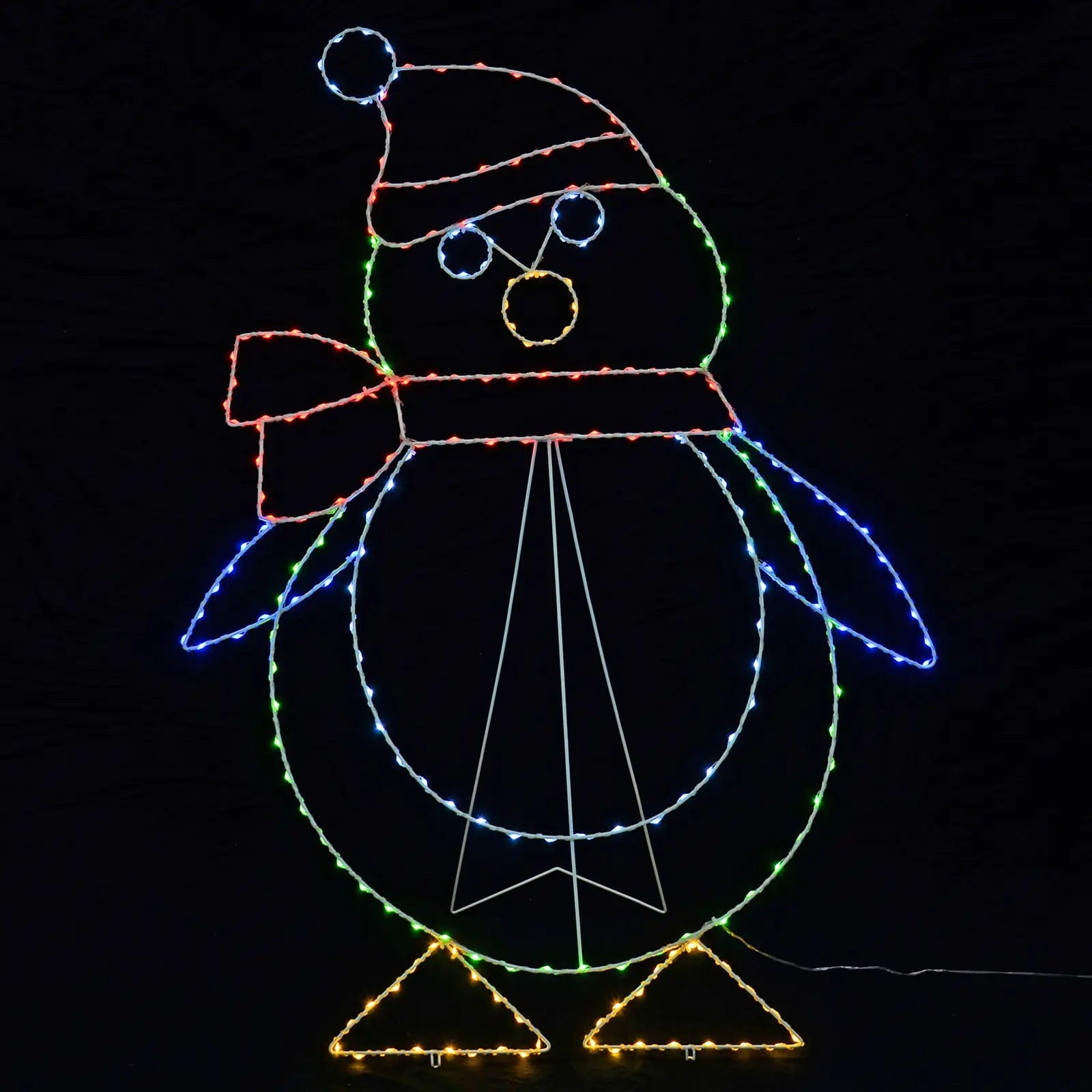 Large Penguin Christmas Silhouette Light Multicolour LED 118cm