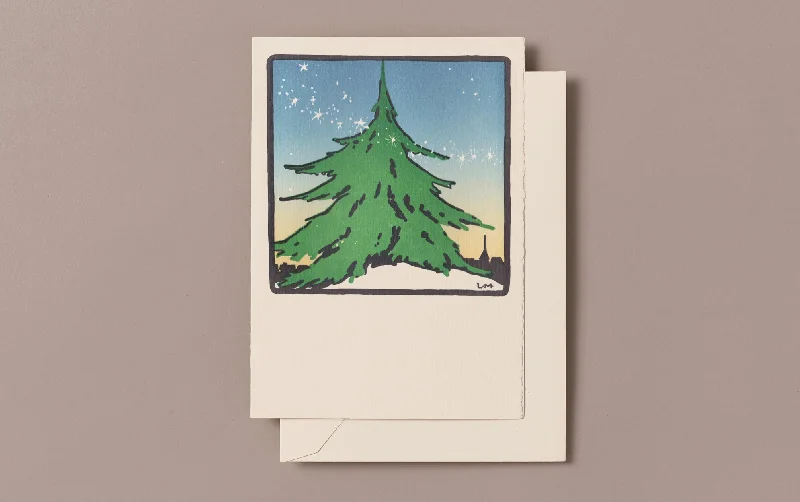 Letterpress Joyful Tree Christmas Card