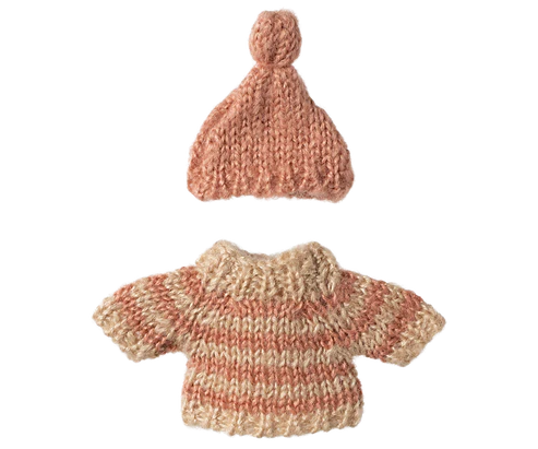 Clothes For Mouse - Big Sister Mouse - Knitted Sweater And Hat