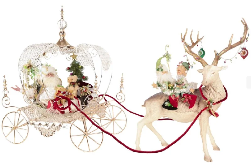 Mark Roberts Mistletoe Santa With Deer & Carriage