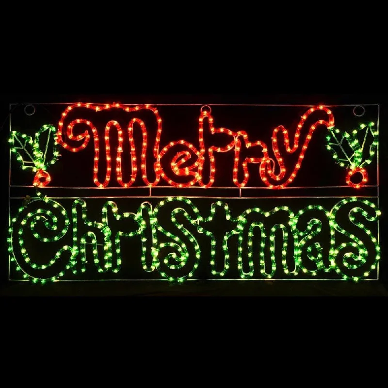 Merry Christmas Large Outdoor Static LED Rope Light Sign