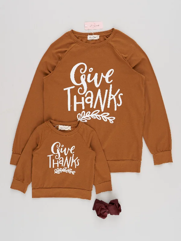 Mom & Me Brown "Give Thanks" Shirt