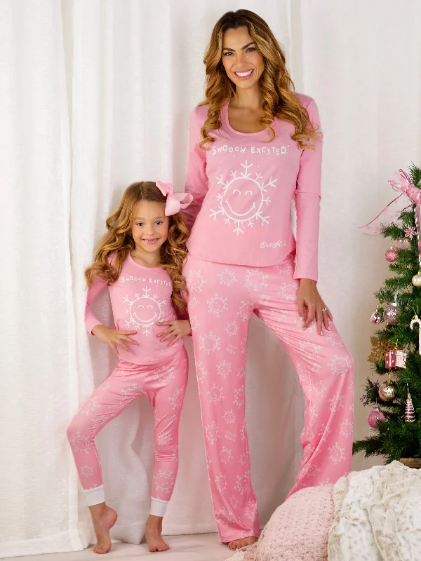 SmileyWorld Mommy & Me Pink Snowy Days Pajama Set