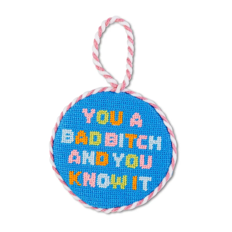 Needlepoint Ornament - Bad Bitch