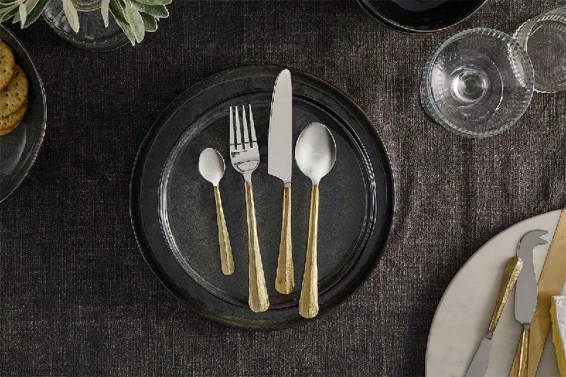 Osko Cutlery Set - Brushed Gold (Set of 16)