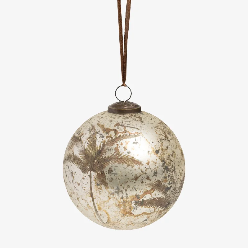 Palm Etched Mercury Glass Baubles