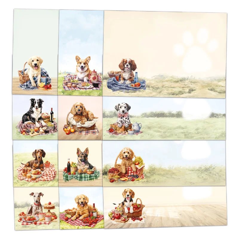 Picnic Pups Insert Papers, 24 Sheets